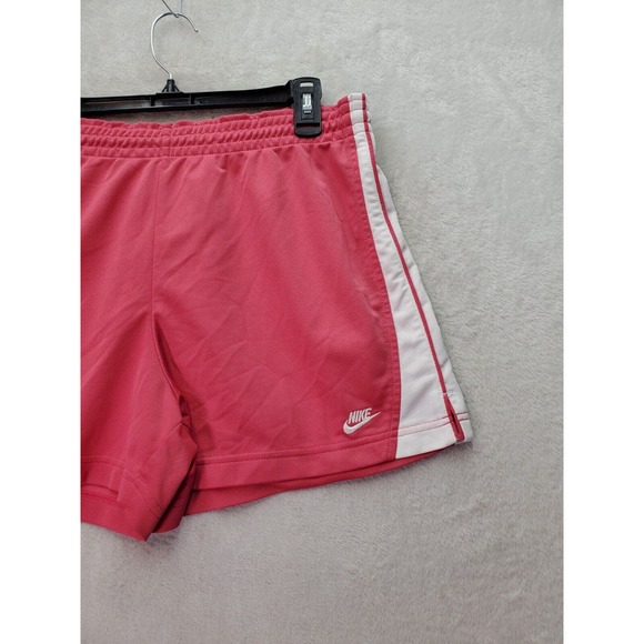 Nike‎ Sportswear Shorts Womens Large Pink Dri Fit Elastic Waist Drawstring Logo - Picture 3 of 7